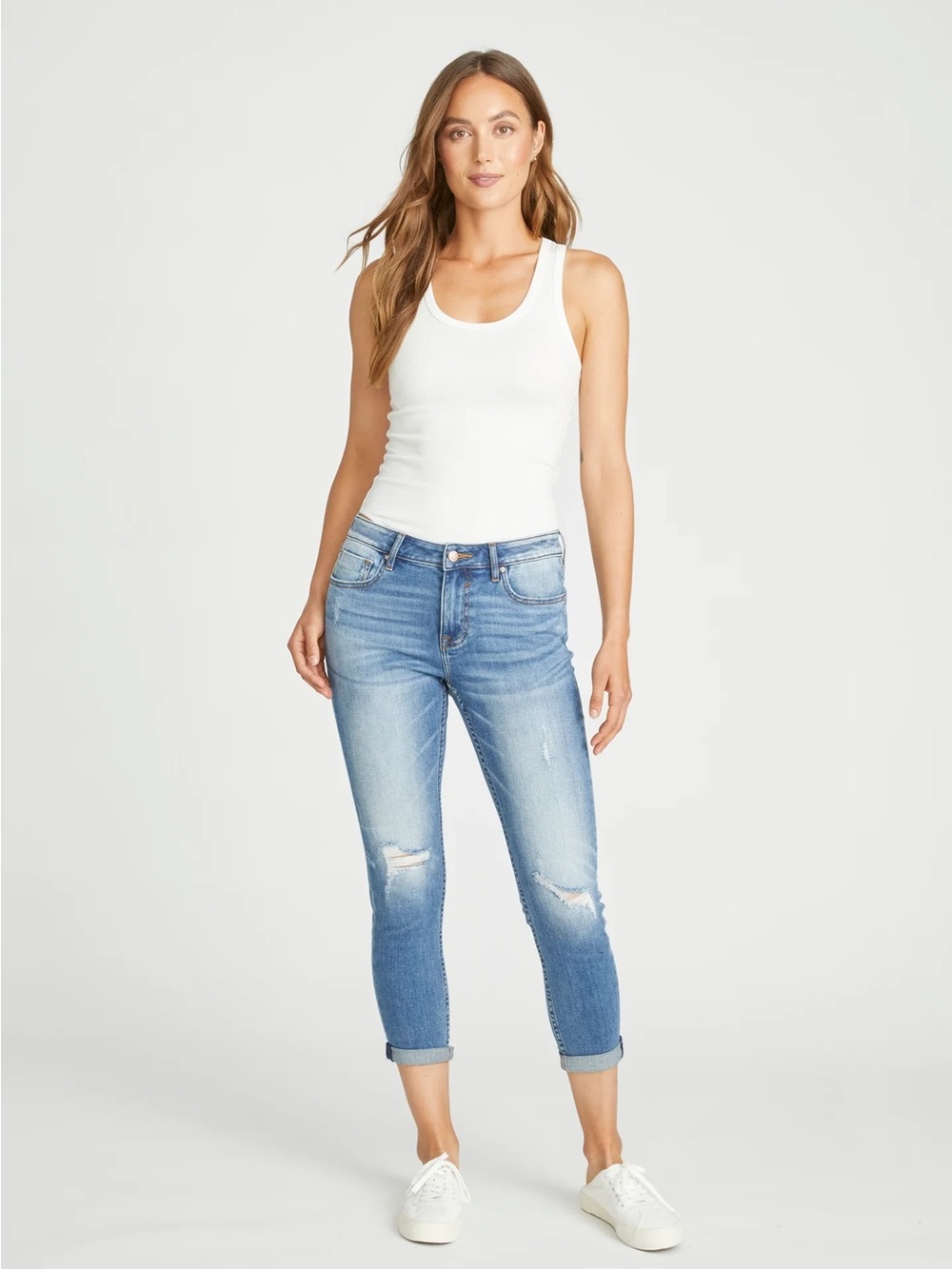 Vigoss Indigo Thompson Tomboy Destructed Jean (Size: 31/12)